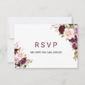 Groen Blush Bourgondië Bloemen Menu Keuze (Voorkant)