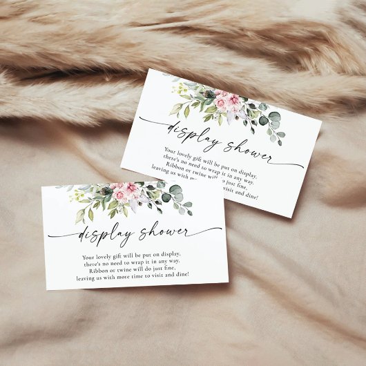 Groen Blush Roze Baby shower Display Douche Informatiekaartje