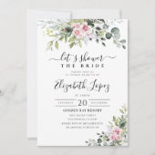 Groen Blush Roze Bruids Douche Uitnodiging (Voorkant)