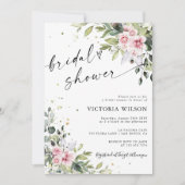 Groen Blush Roze Bruids Douche Uitnodiging (Voorkant)