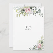 Groen Blush Roze Bruids Douche Uitnodiging (Achterkant)