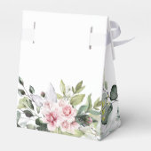 Groen Blush Roze Bruiloft Favor Box Bedankdoosjes (Achterkant)