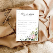 Groen Blush Roze Bruiloft RSVP Kaart