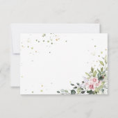 Groen Blush Roze Bruiloft RSVP Kaart (Achterkant)