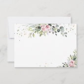 Groen Blush Roze Bruiloft RSVP Kaart (Achterkant)