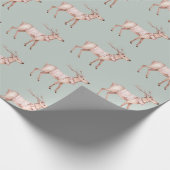 Groen blush roze hert cadeaupapier (Hoek)