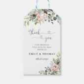 Groen Blush Roze Huwelijksceremonie Cadeau Label Cadeaulabel (Voorkant)