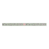  Groen & Blush Roze Meisje Insect Monogram Grosgrain Lint (Voorkant)