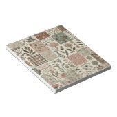 Groen Blush Roze Patchwork Bloemen Gewatteerd Ontw Notitieblok (Schuin)