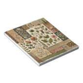 Groen Blush Roze Patchwork Bloemen Gewatteerd Ontw Notitieblok (Schuin)