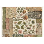 Groen & Blush Roze Patchwork Quilt  Bloemen Tafelkleed (Voorkant (Horizontaal))