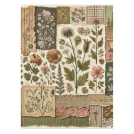 Groen & Blush Roze Patchwork Quilt  Bloemen Tafelkleed