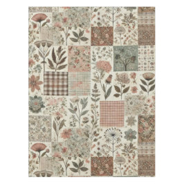 Groen & Blush Roze Patchwork Quilt  Bloemen Tafelkleed