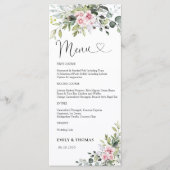 Groen Blush Roze Vrijgezellenfeest Menu (Voorkant)