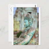 Groen Boeddha-standbeeld Cambodja Briefkaart (Voorkant / Achterkant)