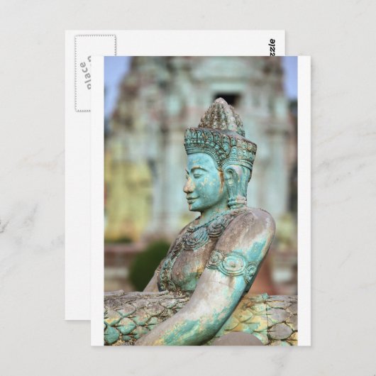 Groen Boeddha-standbeeld Cambodja Briefkaart (Voorkant / Achterkant)
