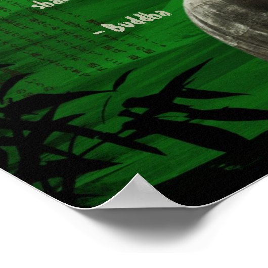 Groen Boeddha Statue Square Poster  (Hoek)