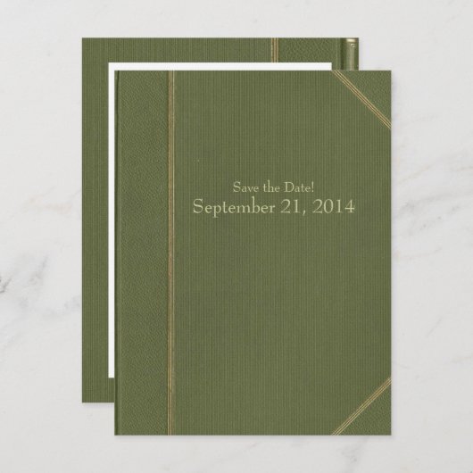 groen boek Bewaar de datum Aankondigingskaart (Voorkant / Achterkant)