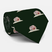 Groen boek en bloemen Man Afstuderen, werkcadeau Stropdas (Opgerold)