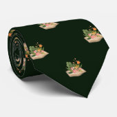 Groen boek en bloemen Werken en Afstuderen Gift Stropdas (Opgerold)