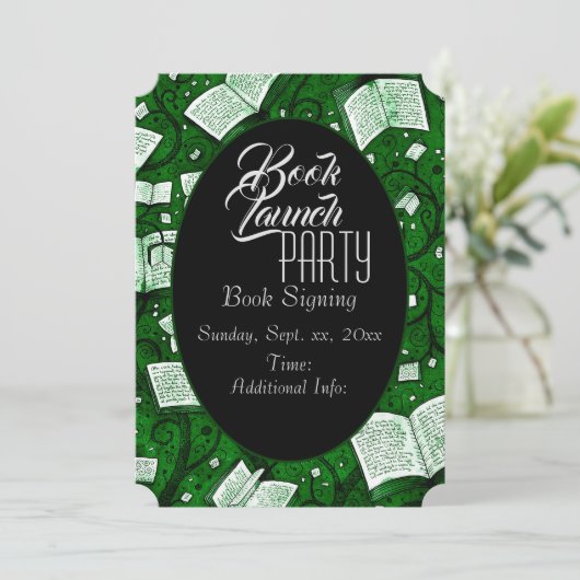 Groen boek lanceringsfeest kaart (Staand voorkant)