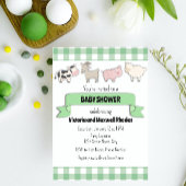 Groen Boerderij Baby shower uitnodiging