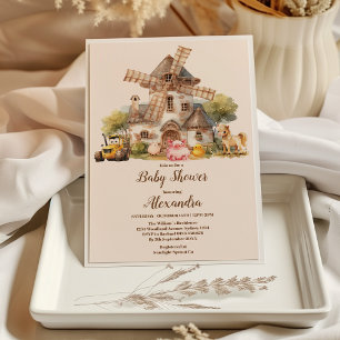 Groen Boerderij Dieren Barnyard Boy Baby shower Kaart