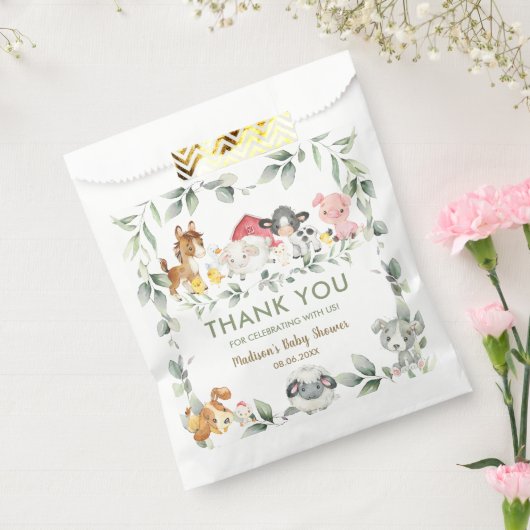 Groen Boerderij Dieren Verjaardag Baby shower Bedankzakje (Gezegeld)
