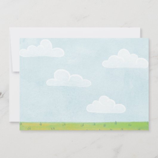 Groen boerderij huis baby shower kaart (Achterkant)