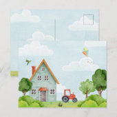 Groen boerderij huis briefkaart (Voorkant / Achterkant)