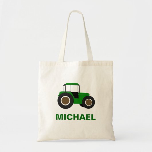 Groen Boerderij Tractor Kinder Tote Bag (Voorkant)