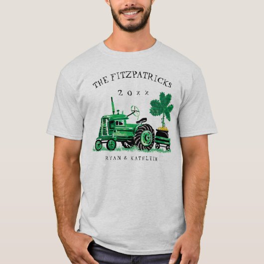  groen Boerderij Tractor St. Patrick's Day T-shirt (Voorkant)