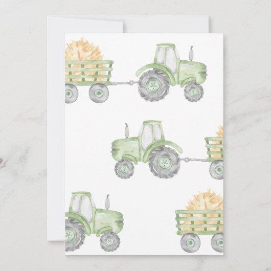 Groen Boerderij Tractor Verjaardagsfeestje Kaart (Achterkant)