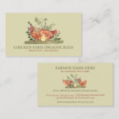 Groen Boerderij van kippen Vers eierschil Visitekaartje (Voorkant / Achterkant)
