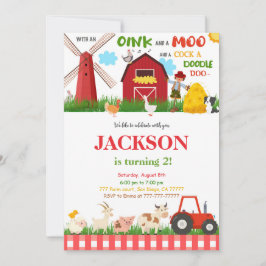 Groen Boerderij Verjaardagsfeest Kaart