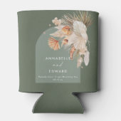 groen bohemisch botanisch Pampas modern Blikjeskoeler (Achterkant)