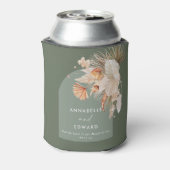 groen bohemisch botanisch Pampas modern Blikjeskoeler (Blikje Achterkant)