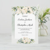 Groen Boho Bloemen Eucalyptus bruiloft uitnodiging (Staand voorkant)