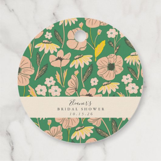  Groen Boho Floral Aangepast Vrijgezellenfeest Bedankjes Labels (Achterkant)