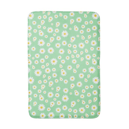 Groen Boho Lente Madeliefjes Patroon Badmat (Voorkant Verticaal)