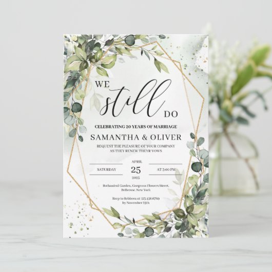 Groen boho loof eucalyptus doen we nog steeds kaart (Staand voorkant)