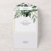 Groen Boho Moderne Boog, Tuin Bruiloft All In One Uitnodiging (Buitenkant)