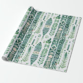 Groen boho ontwerp cadeaupapier (Uitgerold)