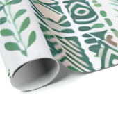 Groen boho ontwerp cadeaupapier (Rol Hoek)