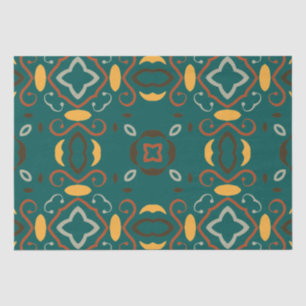 Groen Boho Oriental Abstract Kaleidoscopisch Patro Tissuepapier