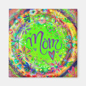  Groen BoHo Whimsical Floral Fun Mam Magneet (Voorkant)