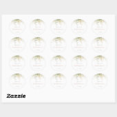 Groen Boho Wildflower Bruiloft Feest Favor  Ronde Sticker (Vel)
