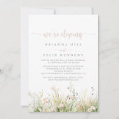 Groen Boho Wildflower Elopement Receptie Kaart (Voorkant)