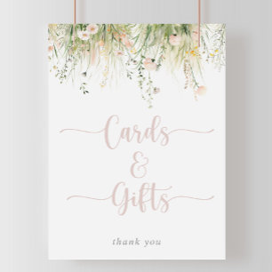 Groen Boho Wildflower Kaarten en geschenken teken Poster