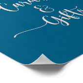 Groen Boho Wildflower Navy Kaarten en geschenken t Poster (Hoek)